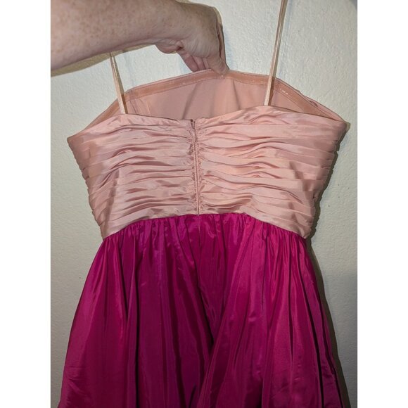 Liv‎ Foster Women's 12 Pink Magenta Strapless Ruched Bubble Hem Dress - Picture 5 of 14
